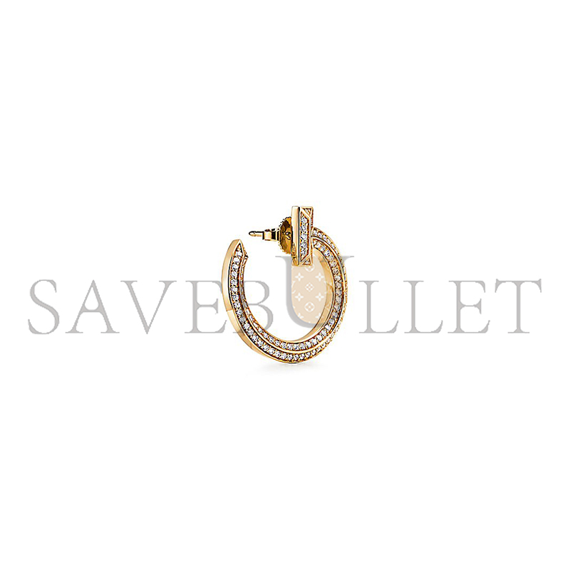 TIFFANY T1 OPEN HOOP EARRINGS IN GOLD WITH DIAMONDS 68408083